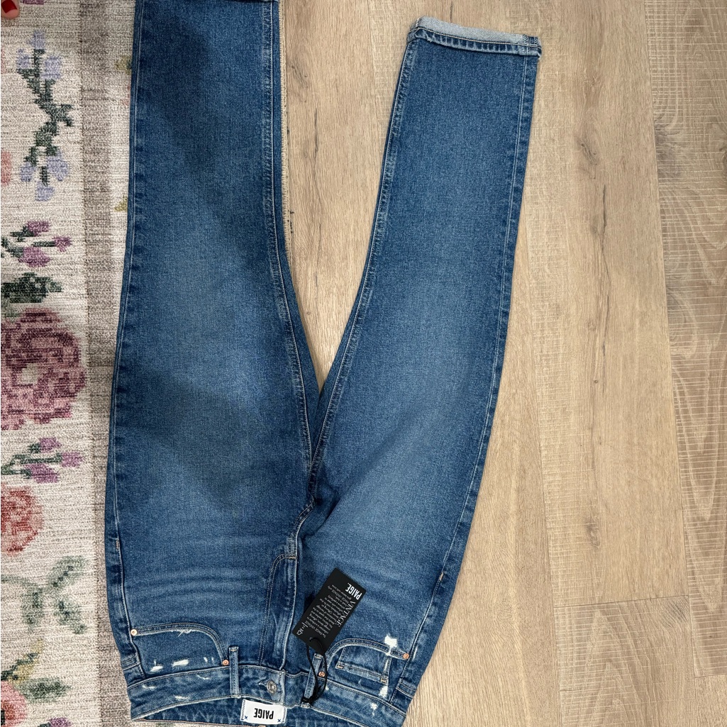 Paige Classic Blue Straight Leg Jeans